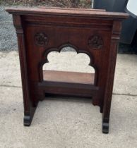 Vintage oak prayer stand measures approximately 32 inches tall 24 inches wide