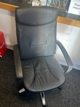 Metal and faux leather swivel office chair