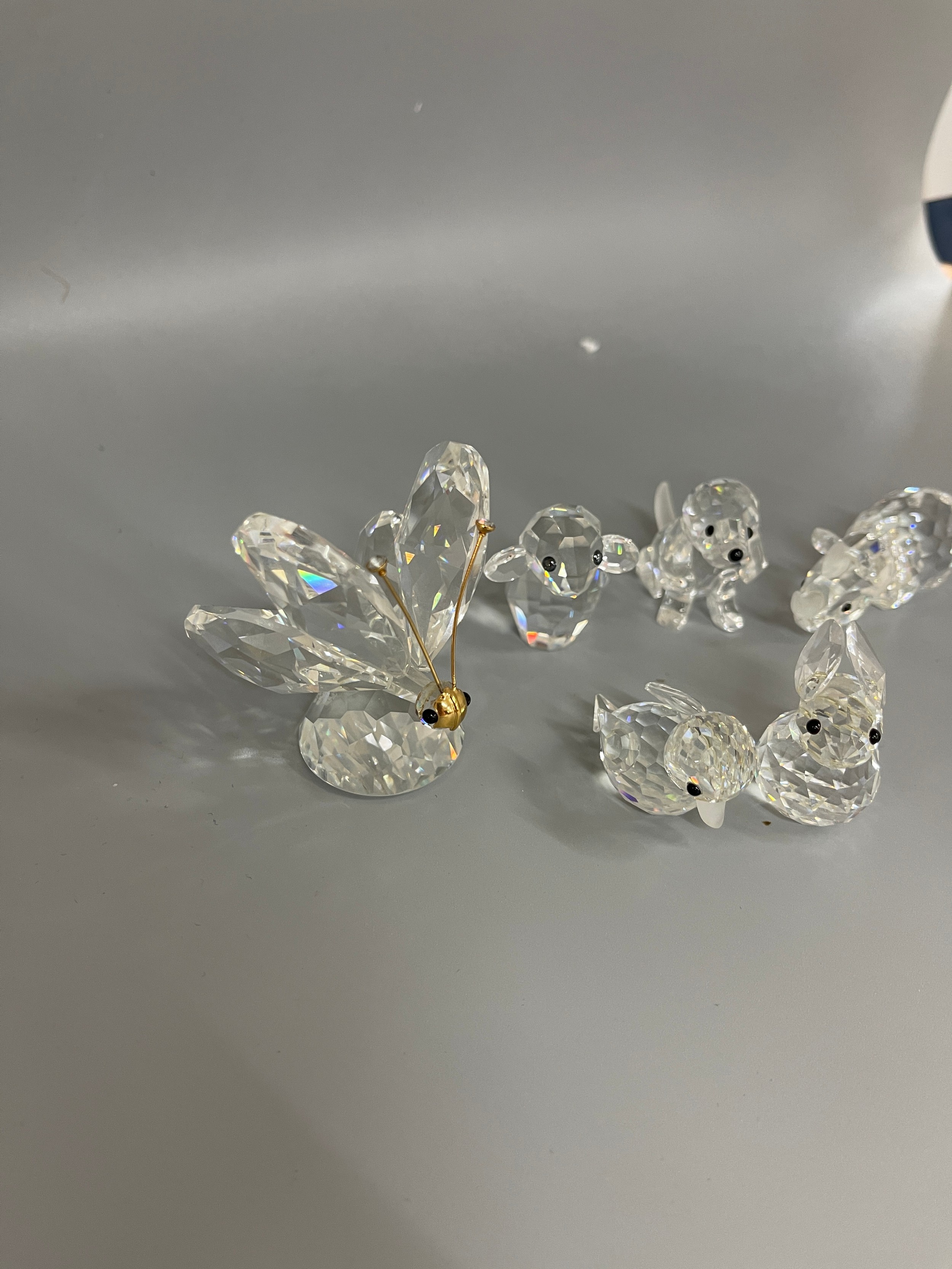 Selection of 6 Swarvoski glass figures includes Butterfly, lamb, rhino etc - Image 3 of 4