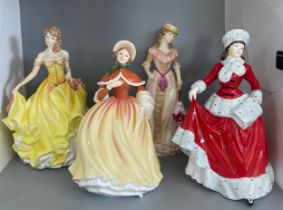 Set of Royal doulton lady figures includes Autumn and summer, spring and winter
