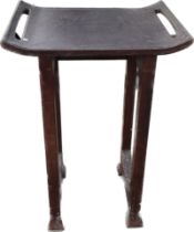 Oriental leather table measures approximately 32 inches tall 22 inches wide