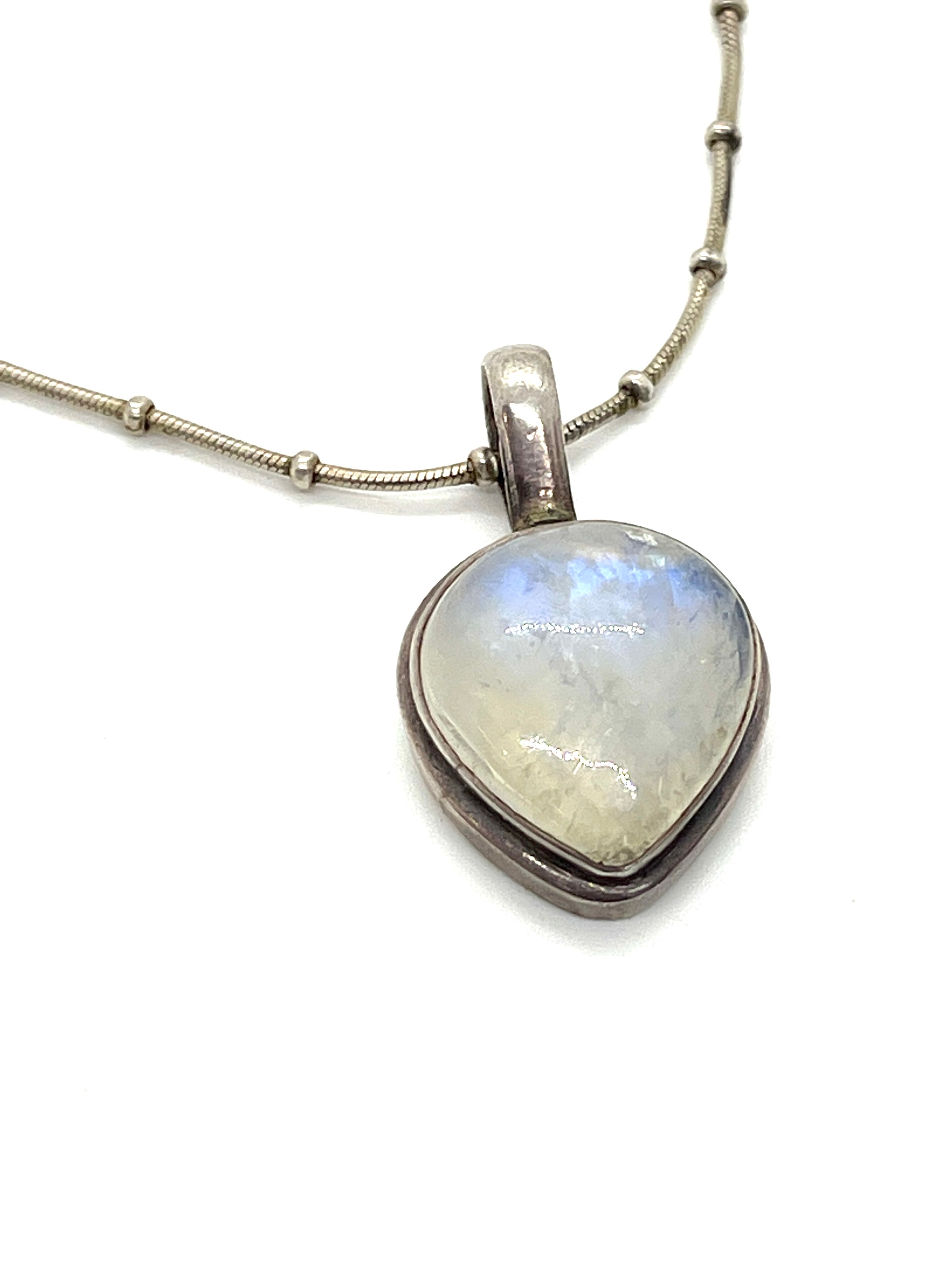 Ladies vintage moonstone silver pendant and necklace - Bild 2 aus 6