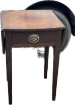 1 drawer drop leaf side table measures approximately 27 inches tall 17 inches wide