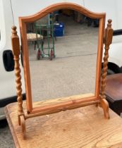 Oak barley twist dressing table mirror height 28 inches