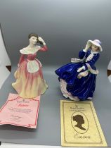 Two Royal Doulton lady figures to include 'Limited edition Top o the Hill 924/3500 ' and 'The
