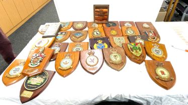 Large selection of air force RAF shield plaques various squadrons