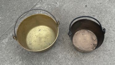 Two vintage jam pans