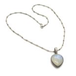 Ladies vintage moonstone silver pendant and necklace