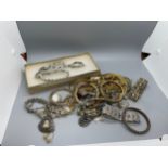 Large selection of assorted silver and costume jewellery