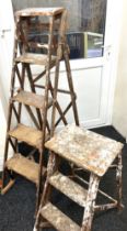 2 Sets of wooden step ladders