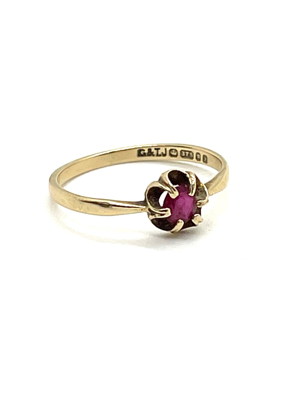 9ct gold ruby stone set ring, ring size M, overall weight 1.1g - Bild 3 aus 5