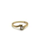 Ladies 9ct gold diamond ring, ring size J, overall weight 1.3g