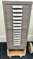 Bisley type 14 drawer small index drawers