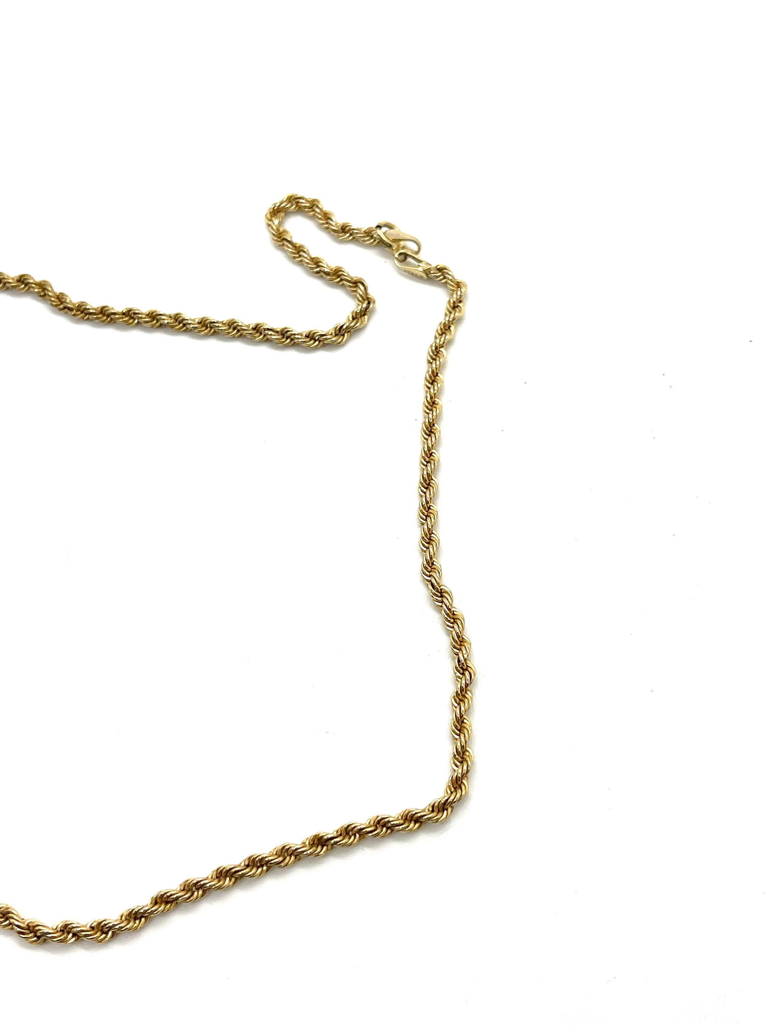 9ct gold rope chain, chain length: 44cm, approximate weight 2.9g - Bild 2 aus 5