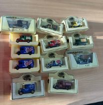 Large selection of boxed die cast cars includes LLedo etc