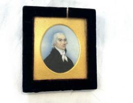 Early 19th century hand painted portrait miniature of a gentleman