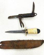 Antique dagger, pig stabber pocket knife