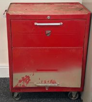 Red Beach industrial metal 5 drawer, 2 compartment steel roll cabinet