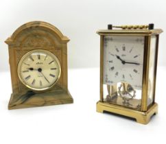 Two vintage mantel clocks to include Schatz Germany and Aynsley - tallest measures approx 6 inches