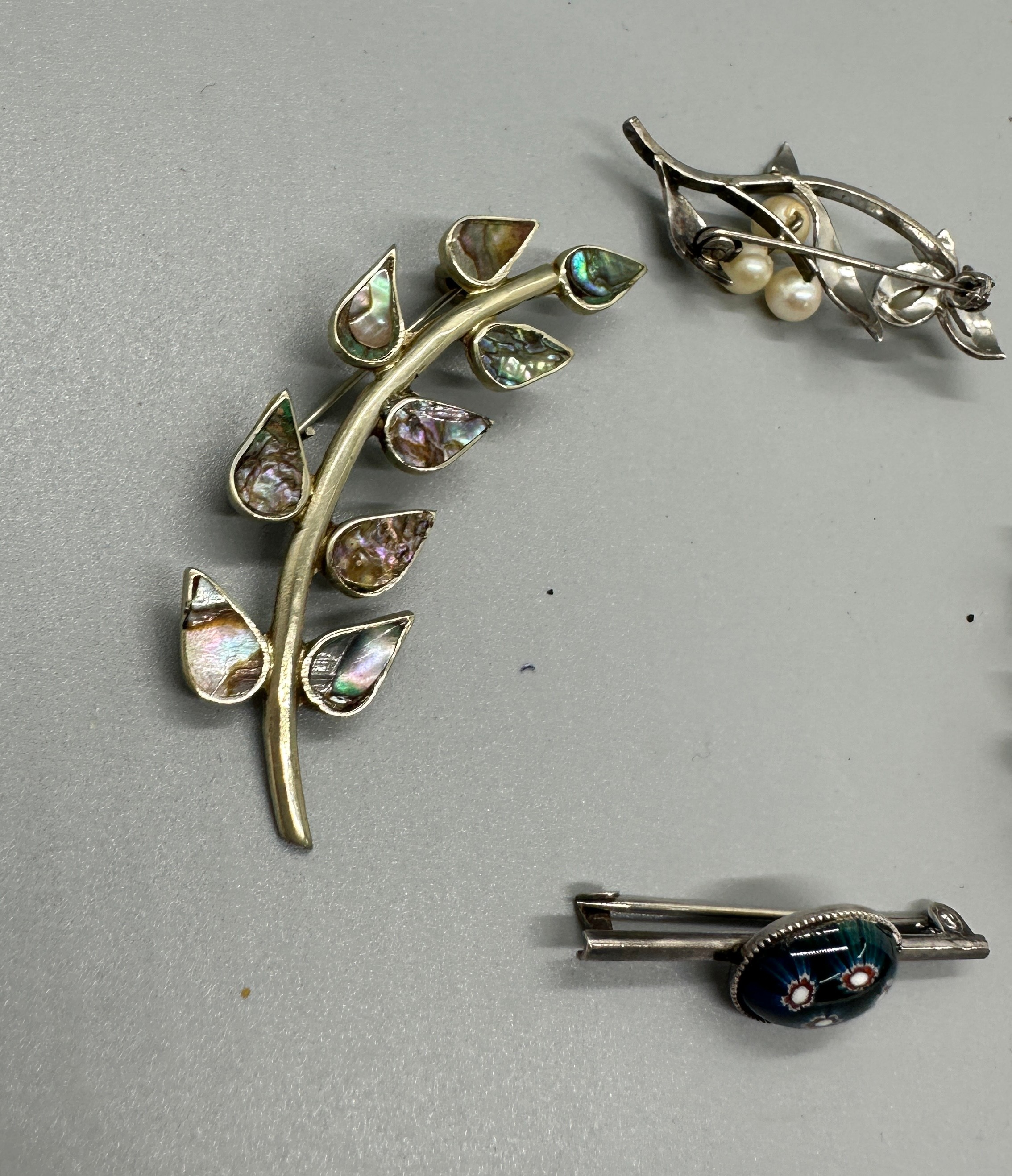 Selection of silver jewellery includes marcasite, abalone stone etc - Bild 2 aus 4