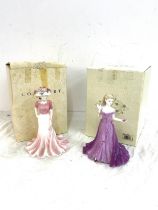 Two Coalport lady figures with box, includes ladies of fashion Liz and Barbara