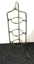 Antique art nouveau brass plate rack / stand, approximate measurements: Height 32 inches