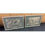 Pair of Ceci Laloin signed prints depicting dogs ' For what we are about to receive' and ' For