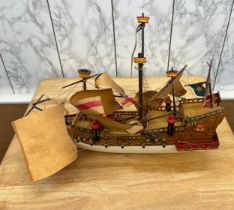 Vintage galleon ship model length 16 inches