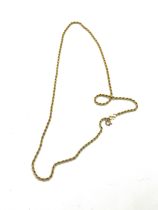 9ct gold rope chain, approximate length 46cm, Weight 2.5g
