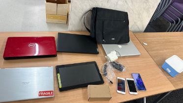 Large selection of electricals includes apple laptops, samsung, i phone, all untested