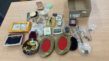 Large selection of vintage and later costume jewellery, photo frames etc