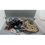 Large selection of vintage and later costume jewellery