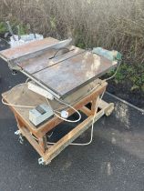 SEM table saw on stand, in working order