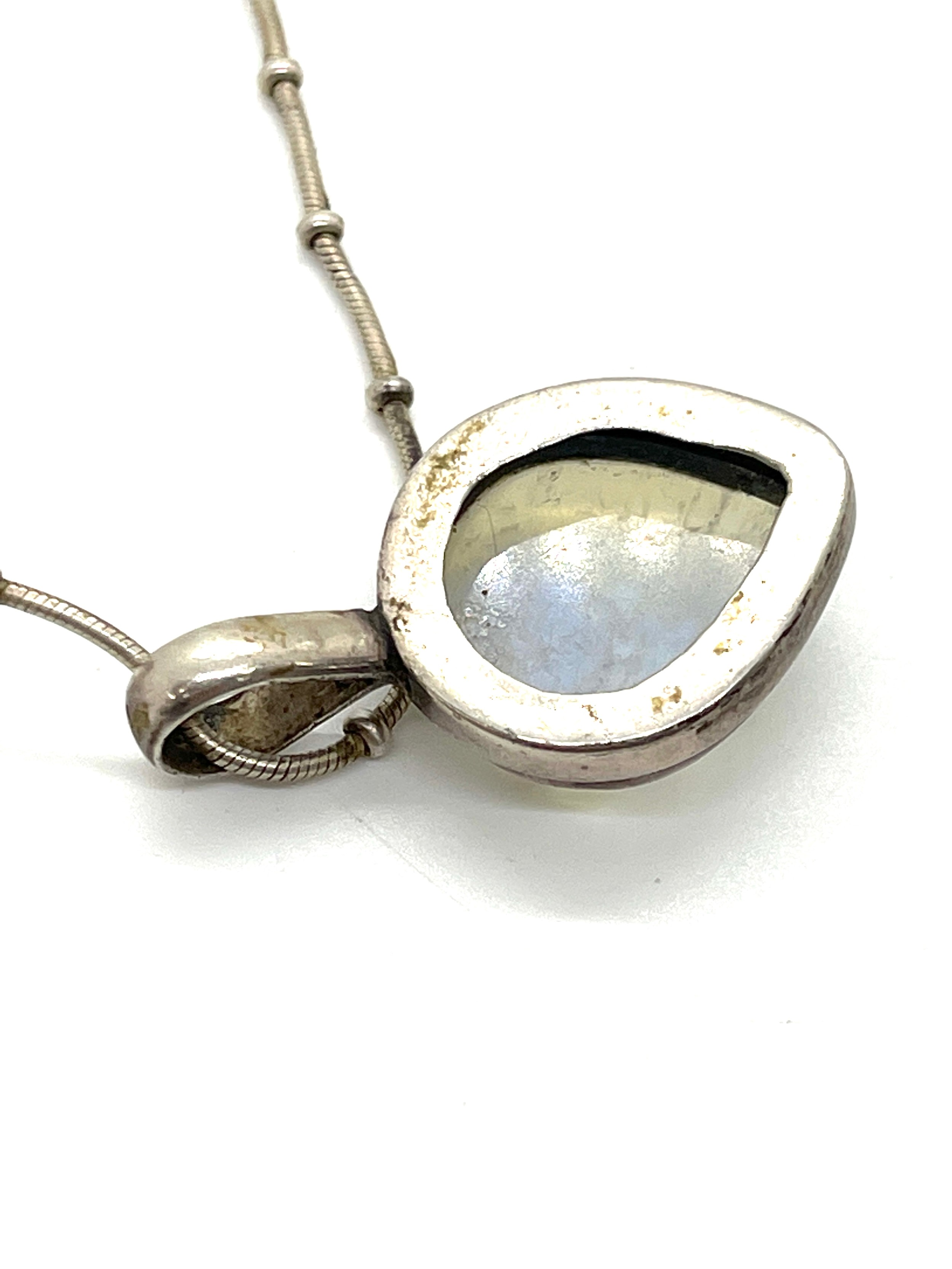 Ladies vintage moonstone silver pendant and necklace - Bild 6 aus 6