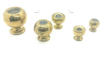 Set of Georgian very heavy brass weights