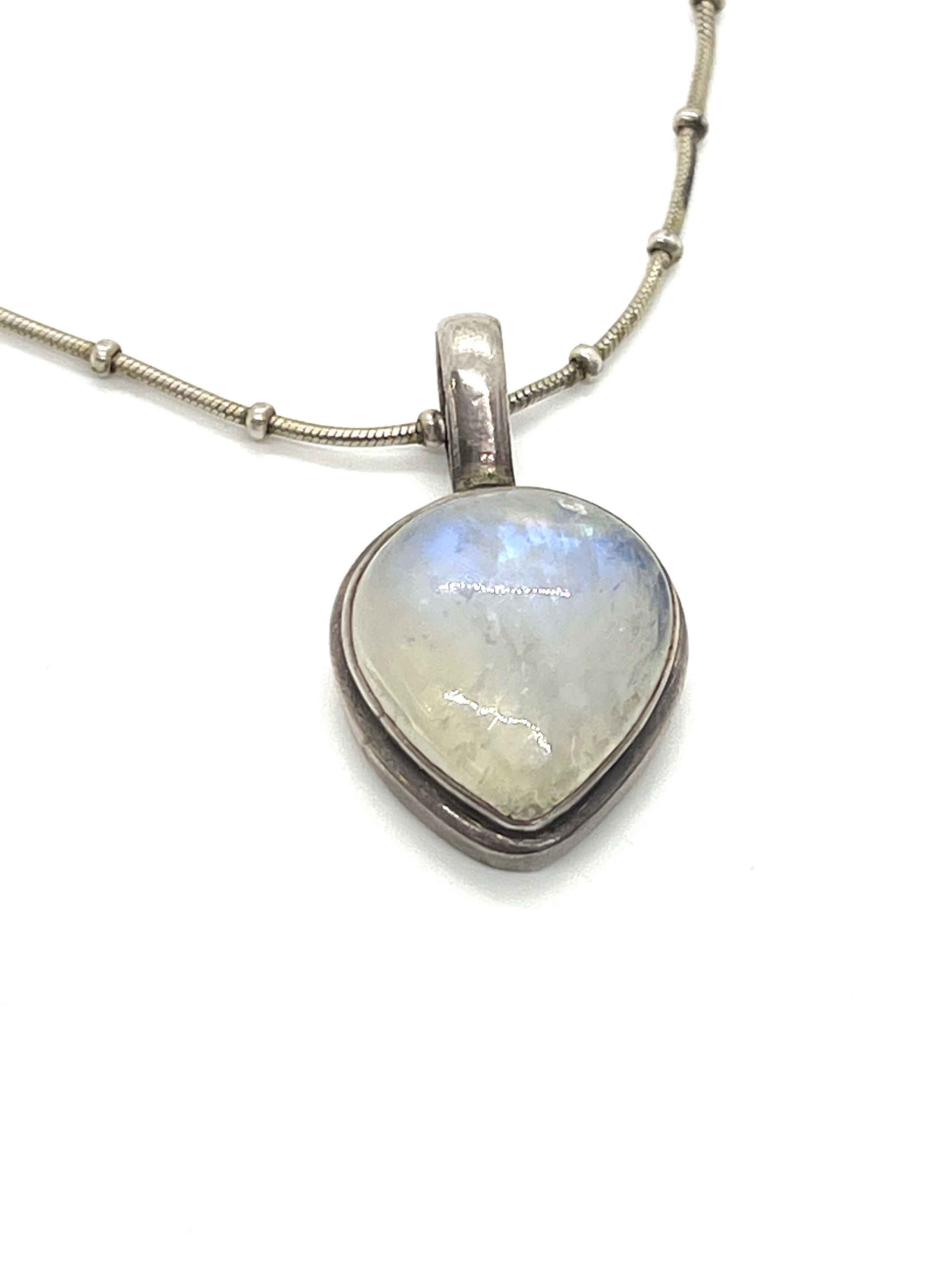 Ladies vintage moonstone silver pendant and necklace - Bild 5 aus 6