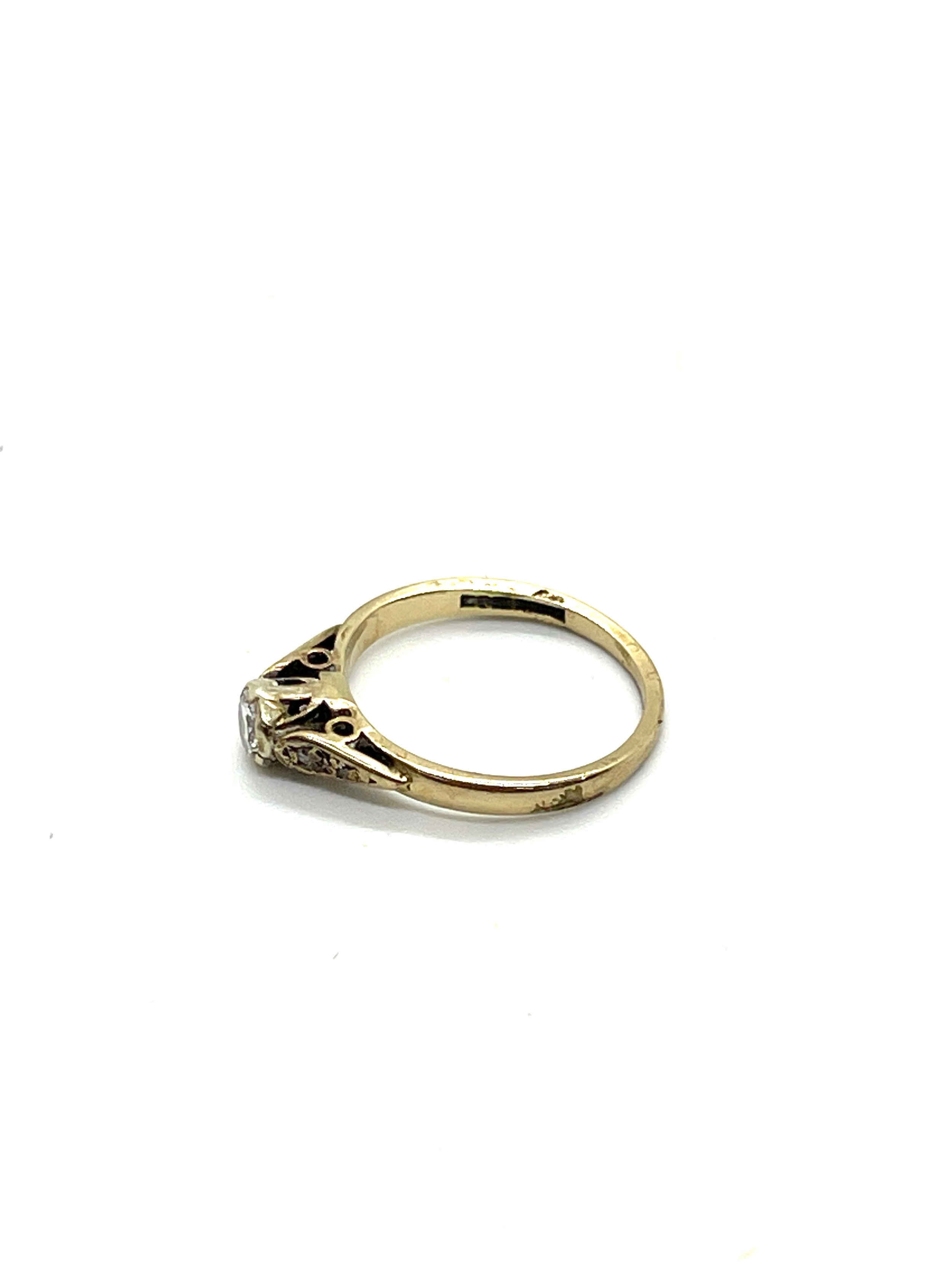 9ct gold ladies diamond set ring, approximate overall weight 1.7g, ring size I - Bild 3 aus 3