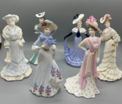 Set of 6 coalport lady figures includes Lady Grace, Lady Helen, Lady May, Lady florence, height 6