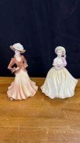 Two Coalport lady figures 'Ladies of Fashion' Joan and Marianne tallest measures approx 8 inches