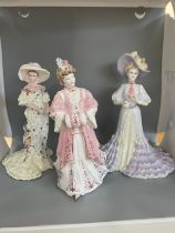 3 Coalport lady figures includes Lady Christabel, High Society, Lady Harriet height of tallest 10