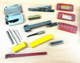 Selection of Sandvik coromant lathe cutters different sizes, various lathe cutters / tools