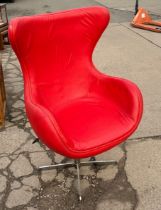 Retro leather adjustable height chair