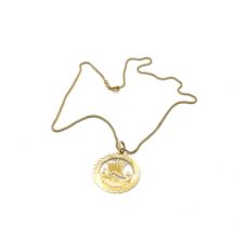 14ct gold galleon ship pendant with a 14ct gold chain, overall weight 5.1g, approximate length of