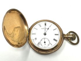 rolled gold full hunter waltham pocket watch the watch is ticking