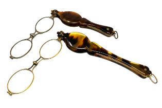 2 Antique TortoiseShell Long Handled Lorgnettes