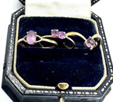 3x 9ct gold amethyst rings (1.9g)