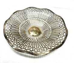 Antique pierced silver sweet dish weight 66g