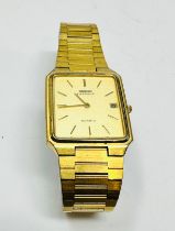 Vintage Seiko Lassale Ultra Thin Gents Gold-Tone Quartz Wristwatch untested