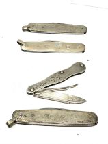 4 silver pen knives