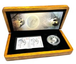 Boxed 2006 Canada Peregrine Falcon $5 Dollar coin & stamp set .999 Silver Proof coa